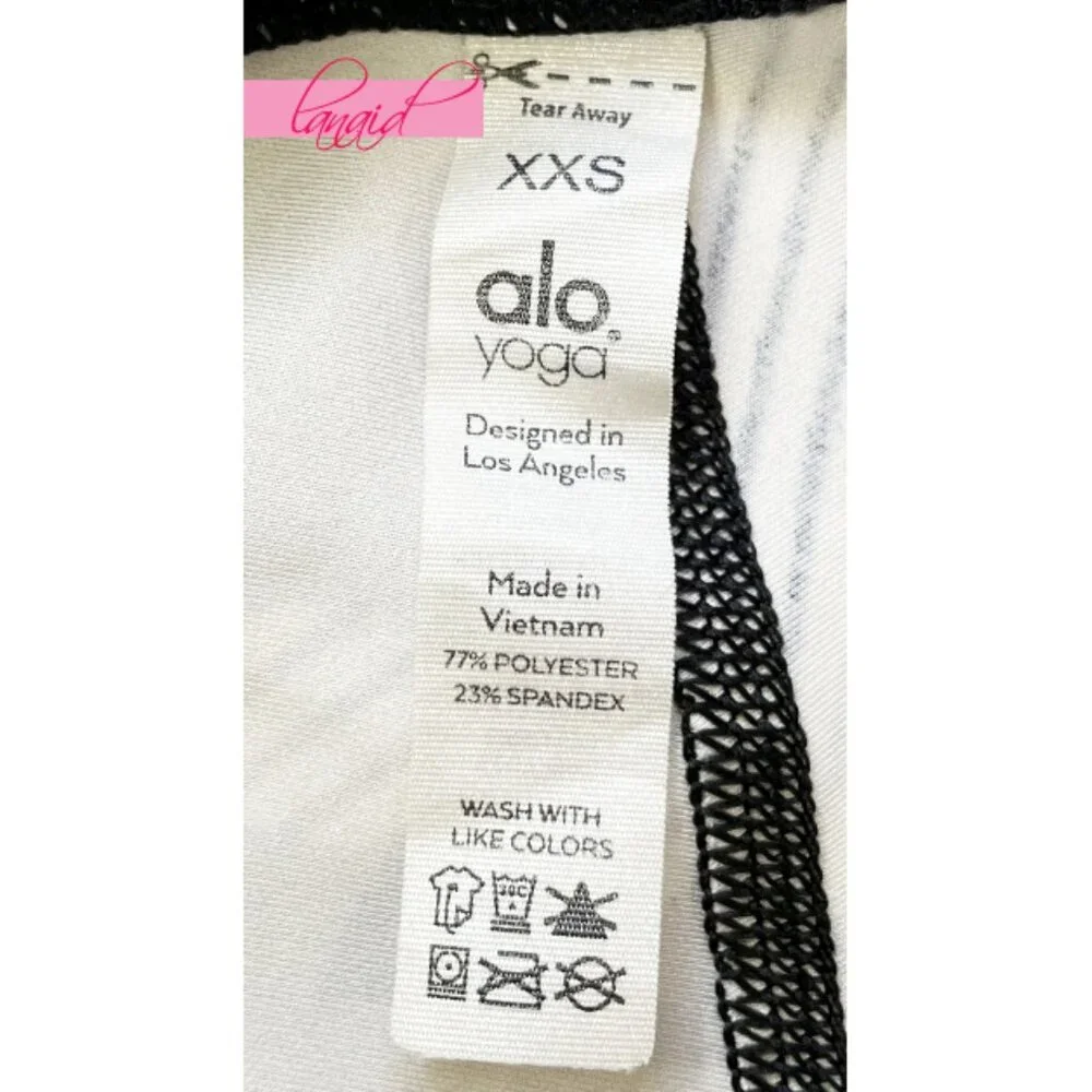Alo High-Waist Airlift Magnified Plaid Leggings Black Ivory Hi-Rise Waisted Pant